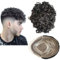 Toupet für Männer Menschhaarperücken Mens Toupet European Virgin Human Hair Units Lockige Welle Mens Perücke Toupet Haar Echtes menschliches Ersatzsystem für Mann FPM Patch (8x10) (#1B Off Black)