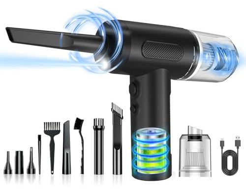 Aria Compressa Elettrico Duster Aspirapolvere: 3 in 1 Aspirapolvere per auto potente spolverino elettrico 3 velocità 50000 RPM Mini soffiatore senza fili per la tastiera computer auto ufficio
