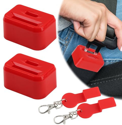Seatbelt Clip Covers, 2 Sets Safety Seat Belt Clip for Kids Seat Belt Buckle Guard With Release Keychain Children Seatbelt Locks Car Belt Lock Guards Prevent Disabled Unbuckling Removing Seat Belt