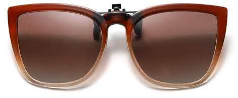 Long Keeper Sonnenbrillen Aufsatz Brille, Katzenaugen Clip On Sonnenbrille Damen Polarisiert Vintage Cateye Sonnenbrille Zum Aufstecken für Damen, 52MM