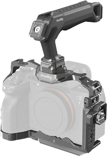 SMALLRIG Cage Kit para Sony Alpha 7R V/Alpha 7 IV/Alpha 7S III, Jaula de Avanzada HawkLock de Liberación Rápida con Top Handle, Abrazadera de Cable para HDMI - 4538