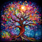 MEIYUDA 5D Diamant Painting Bilder für Erwachsene und Kinder, Diamond Painting Bunter Baum des Lebens, Diamond Painting Set,Diamant Malerei für Haus Dekoration 30x30cm