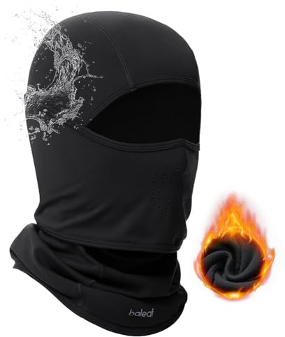 baleaf Herren Sturmhaube Winter Gesichtsmaske Skimaske UV-Schutz Leicht für Motorrad Radfahren Laufen, Schwarz , Einheitsgröße