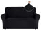 Easy-Going Stretch Sofa Überzug 2 Sitzer, Rutschfester Sofabezug für Hund Katze, Stilvoller Jacquard Couch Überzug Bezug, Weicher Küchensofa Couch Cover, 1 Stück Sofaschoner mit Armlehnen, Schwarz