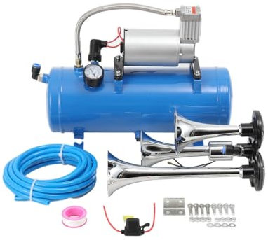 Lfhelper Train Horn Kit, 150 PSI Air Compressor with 6L Tank, 150dB Loud Air Horns for Trucks, Cars, Boats, Emergency Vehicle Horns