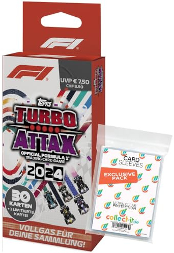 Bundle mit Topps - Turbo Attax Formel 1 2024-1 Blister + Exklusive Collect-it Hüllen