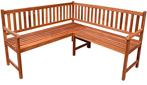 Eckbank aus massivem Akazienholz, 150 cm, stilvolle Möbel für den Außenbereich