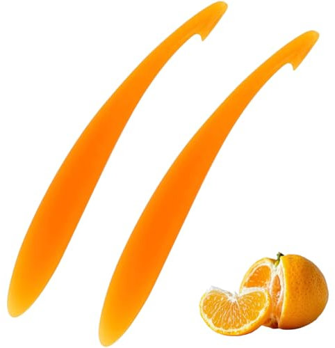 2 Pcs Orange Peeler, Long Handled Plastic Orange Peeler Tool, Easy to Use and Carry Oranges and Citrus Kitchen Accessory Tools, Peelers Tool for Lemon, Orange, Mango