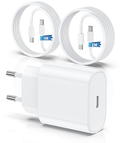 QZIIW Chargeur pour iPhone 15 16, 20W apple original chargeur rapide avec 60W 1M+2M câble de charge rapide pour iPhone 16/16 Pro/16 Max/16 Plus/iPhone 15/15 Pro/15 Max/15 Plus/iPad Pro/Air/Mini.