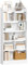 Hzuaneri Bücherschrank, Bücherregal, mit 6 Fächern, Aufbewahrungsregal, Standregal, für Wohnzimmer, Büro, Schlafzimmer, 24 x 80 x 170 cm, Weiß BC11803X