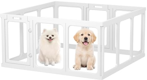 Gardner Pet 12PCS Enclos Chien Acrylique Transparent 128x128x60cm Blanc