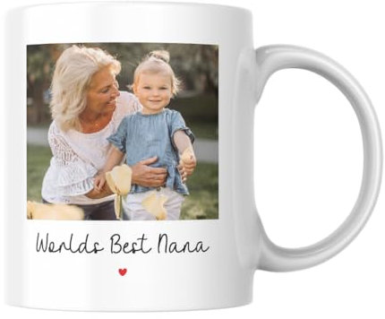 Personalised Nana Mug with Photo – World's Best Nana Gift – Custom Ceramic Coffee Mug – 11oz