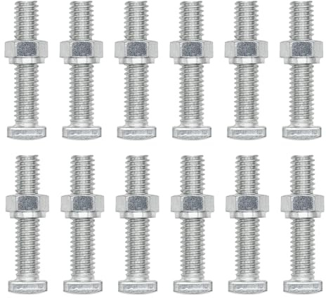 Ampper Replacement Battery Terminal Bolt and Nut 5/16-18 thread, 1-1/2 Length Square Head Bolt and Shulder Nut, Pack of 12 Sets