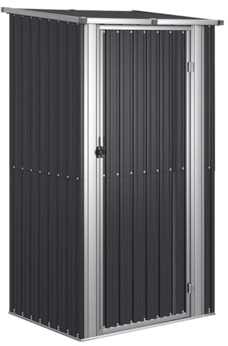 Abri de Jardin cabane cabanon Maison de Stockage Remise extérieur Hangar Outils Robuste 118,5 x 97 x 209,5 cm Acier galvanisé Anthracite 02_0022180