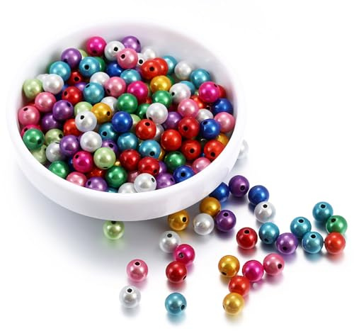 lomdung 60 Stück Reflektierende Perlen, 12 MM Wunderperlen, 3D Illusion Wunderperlen, Acrylperlen für Die Schmuckherstellung, Hübsch Unter Licht, mit Löchern, für Schmuckherstellung, Armbänder