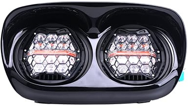 SXMA Motorrad-Scheinwerfer, 14,6 cm, 120 W, LED-Doppelscheinwerfer für Road Glide 2004–2013, Motorrad-LED-Leuchten