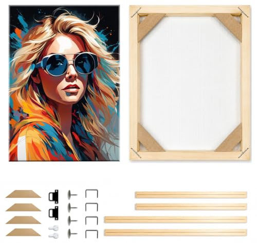 60x120cm Canvas Frame DIY Wooden Picture Frames, Vertical or Horizontal Wall Art frame for Canvas Prints, Oil Painting, Wall Art Paintings, Posters Prints with Self Assembly Kit, 1 Pack