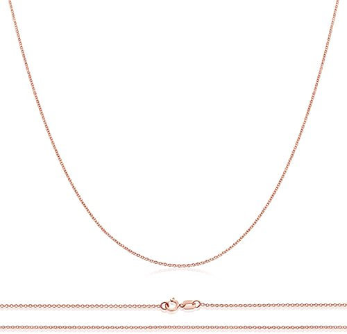 PRINS JEWELS 14 Karat / 585 Gold Feine Rund Ankerkette Breite 0.8 mm Rosegold Kette - Länge wählbar (50)