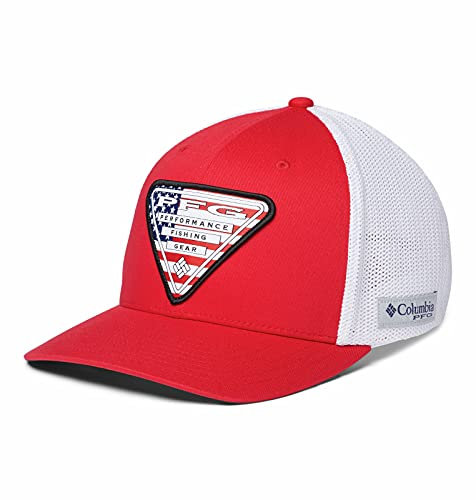 Columbia Unisex PFG Mesh Stateside Ball Cap, Mountain Red, USA Dreieck, L/XL