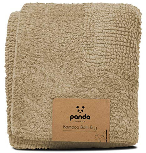 Panda Bamboo Bath Rug 50 x 80 cm - Ultra-Absorbent, Non-Slip and Machine Washable, Spa-like Experience, Urban Grey