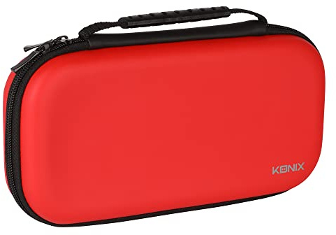 Konix Mythics Housse de Protection et Transport Carry Bag pour Consoles Nintendo Switch, Switch Lite et Switch OLED - Rangement 8 Jeux - Rouge