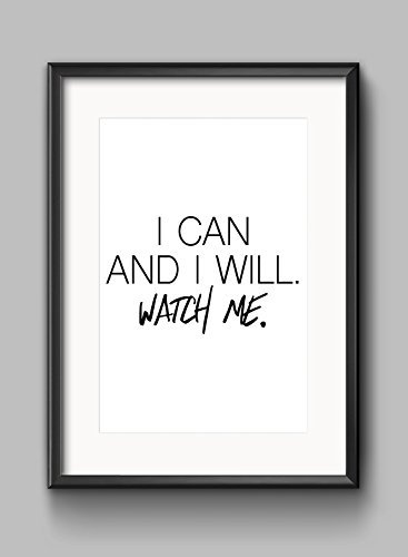 Stukk I Can And I Will Motivational Inspirational Quote Poster Print Wall Art - A4 (210 x 297mm), white