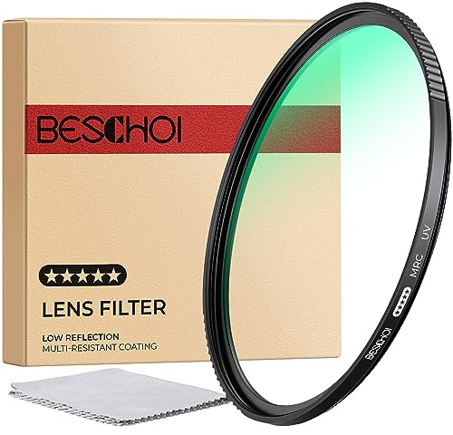 BESCHOI - Filtro Protección UV MRC de 62mm de Vidrio óptico con 32 Capas Nano-Recubrimiento para Objetivo 62mm (5 Star)