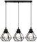 PETITES ECREVISSES Lampara Colgante E27 Vintage Industrial Lámpara de Techo Colgante Negro Retro 3 Luces Iluminación Para Cocina Comedor Sala de estar (16cm-con barra)