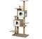 PawHut Árbol Rascador Árbol para Escalar para Gatos Altura 177cm con Plataformas Cuevas Juguete Colgante Cojín Extraíble Postes de Yute Blanco y Marrón