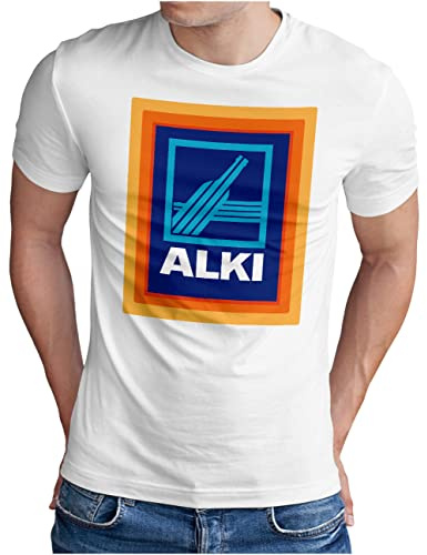 OM3® Alki T-Shirt - Herren - Parodie für Alkohol Liebhaber Saufparty Fun - S - 5XL