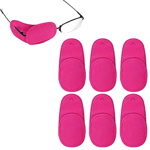 LUTER 6 Pièces Cache Oeil pour Lunettes, Réutilisable Cache Oeil pour Couvrir l'Oeil Gauche Droit Améliorer la Vision pour Enfants et Adultes Oeil Paresseux Amblyopie Strabisme (Violet, Médium)