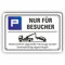 Fassbender-Druck SCHILDER - NUR FÜR BESUCHER - vorgebohrtes Parkplatz Schild - Schild mit Bohrlöchern zum Markieren vom Besucherparkplatz oder Privatparkplatz (60x40cm Schild)