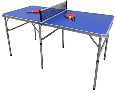 TIXBYGO Tischtennisplatte mit Netz 2 Schlägern und 3 Bälle Tischtennistisch klappbar Tragbarer Ping Pong Tisch aus MDF-Platte Tischtennis Platte mit Griff Campingtisch Metallrahmen 152x76x76cm
