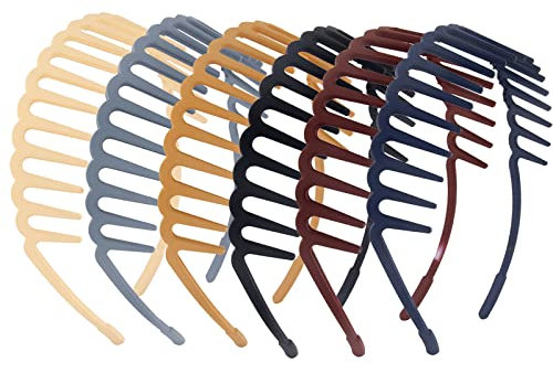 Yeshan Zig Zag Lot de 6 bandeaux en plastique avec dents de requin pour filles et femmes