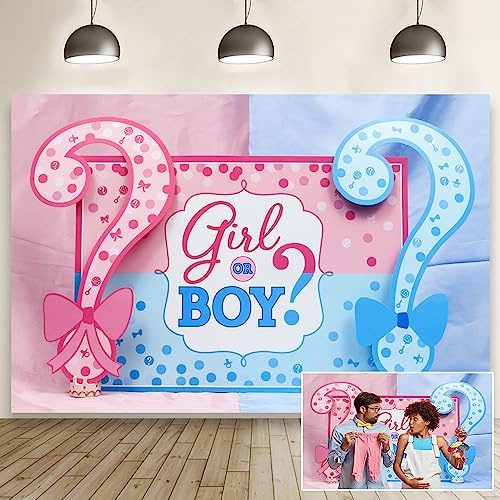 Aoihrraan 3x2,5m Geschlecht Enthüllung Hintergrund Rosa Mädchen oder Blau Junge Baby Dusche Party Dekoration Fotografie Hintergrund Schwangerschaft Ankündigung Banner Foto Studio Requisite Tapete