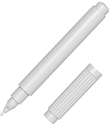 The Magnet Shop TMS White Chalk Pen with Ultra-Fine Tip for Chalkboard | Dry Wipe Liquid Chalk Pen for Blackboards, Windows and Glass Jars | Non-Toxic [0.7mm nib]