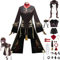 FIOOHG Genshin Impact Hu Tao Cosplay Kostüm Outfit Spiel Anime Charaktere Venti Uniform Kleid Full Set Halloween Party Dress Up Anzug mit Perückenhut für Frauen Mädchen, 3XL