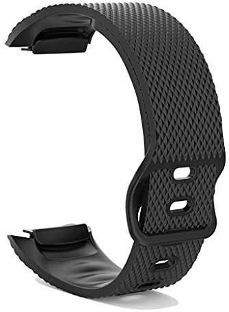 Armband Kompatibel mit Samsung Gear Fit 2 / Fit 2 Pro - Sport Silikon Uhrenarmband Ersatz für SM-R360 / SM-R365 (Schwarz, One Size)