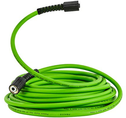 PWACCS Hochdruckreiniger-Schlauch für Hochdruckreiniger - 3600 PSI Hochdruck-Ersatzschlauch - 1/4 Zoll x 25 FT Flexibler Power Washing Verlängerungsschlauch - Kompatibel mit M22 Armaturen