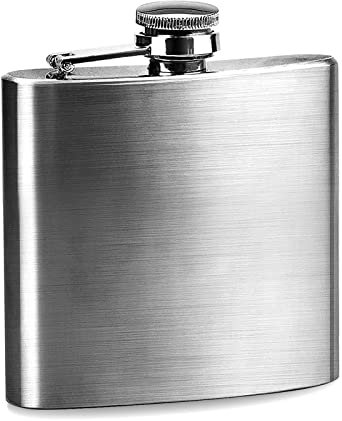 Hip Flasks for Men, 6oz Hip Flasks for Women, Leak Proof Alcohol Flask Classic Flagon Gift Presented in Box for Liquor Climbing Barbecue Bar Party Drinker(Silver)