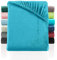 BaSaTex Cashmere Touch Plüsch Premium Spannbettlaken für Topper Matratzen - SUPER Soft Flauschiges Winter Spannbetttuch Nicky Teddy - wärmendes Bettlaken | 140x200-160x200 cm | Farbe: Petrol