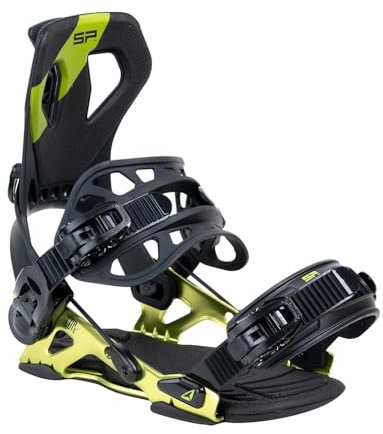 Fijaciones Snowboard SP Core Automaticas Tipo Flow. Fijaciones de Snow Tallas para Hombre y Mujer Color Gunmetal. Freestyle y Freeride (XL 44-47 EU)