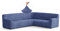 PAULATO - Sofabezug Ecksofa-Husse aus einfarbiger Mikrofaser, kratzfestes und maschinenwaschbares Gewebe, WavyTech-Technologie, Made in Italy - Blau