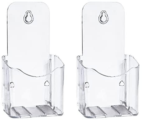 Zasvec Flyerständer A6 2 Stück Aufsteller für Flyer Tisch Prospekthalter Prospektständer Visitenkartenständer Acryl Visitenkartenhalter im Hochformat Broschürenständer für Büros Transparent