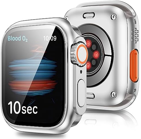 [3 in 1] Hülle für Apple Watch Serie 9 8 7 41mm Schutzhülle Displayschutz Sehen Aus Wie iWatch Ultra, Kratzfest Ultradünne 360° Rundum Schutz Gehäuse für Apple Watch Series 9 8 7 Hülle 41mm Case Cover