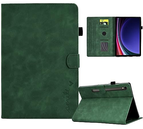AsWant Hülle für Samsung Galaxy Tab S9 2023 /S8 2022/ S7 2020 11 Zoll - Senior PU Leder Ultradünn Schutzhülle Cover Case Kompatibel mit Galaxy Tab S9 Hülle (Grün)