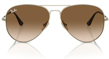 Ray-Ban Rb8089 Aviator Titanium Sonnenbrille, Gold/Braun mit hellem Farbverlauf, 58 mm