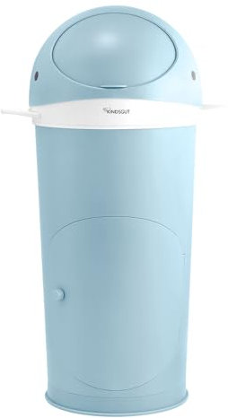 Kindsgut Poubelle à Couches Baleine Bleu Clair avec Film Tubulaire, Anti-Odeur grâce au Double clapet Anti-Odeur, Nettoyage Facile, matériaux écologiques, Beau Design de Baleine