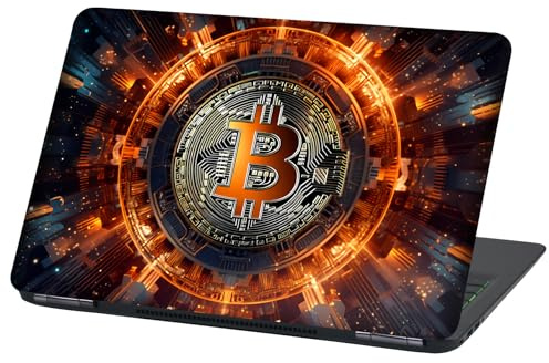 Adesivo per Laptop Pellicola Protettiva: Skin in Vinile Autoadesiva per Notebook, Cover Cover Protettiva Strana (LP110 Bitcoin, 15 pollici)