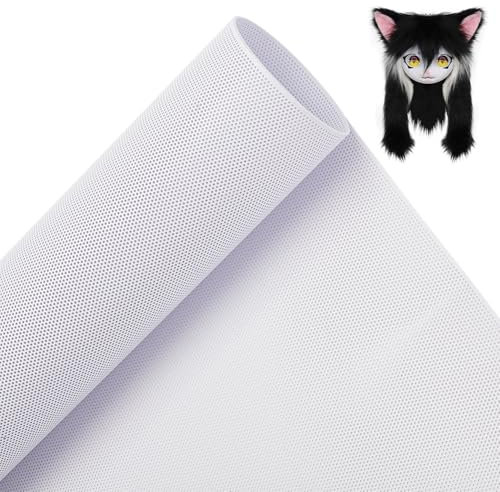 BENECREAT Custom Fursuit Eye Mesh, 100x30cm Weißes Sublimiertes PVC-Netz, 0.8mm Wasserdichtes Bedruckbares Netz Für Furries Cosplay, Kunstpuppen, Skulpturen, Requisiten, Pelzanzüge, Basteln